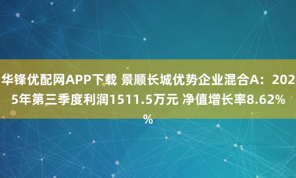 华锋优配网APP下载 景顺长城优势企业混合A：2025年第三季度利润1511.5万元 净值增长率8.62%
